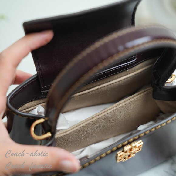 Tory Burch Britten Smooth Leather Mini Satchel Crossbody in Tempranillo 162831 - Picture 9 of 9